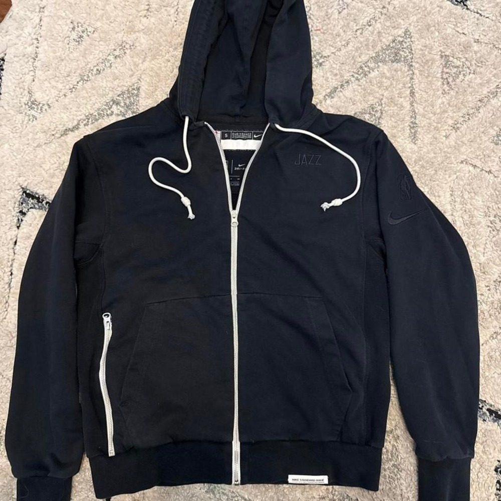 Nike Men's Standard Issue Tonal Full Zip Black Utah Jazz Hoodie NBA Size S